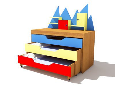 Кровать трехъярусная с надстройкой Модель 2 Кровать трехъярусная с надстройкой Модель 2